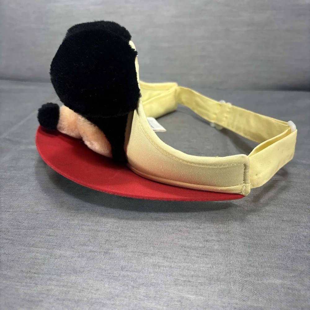 Vintage Mickey Mouse Walt Disney World Visor 1960s Red Yellow Hat RARE EUC Plush